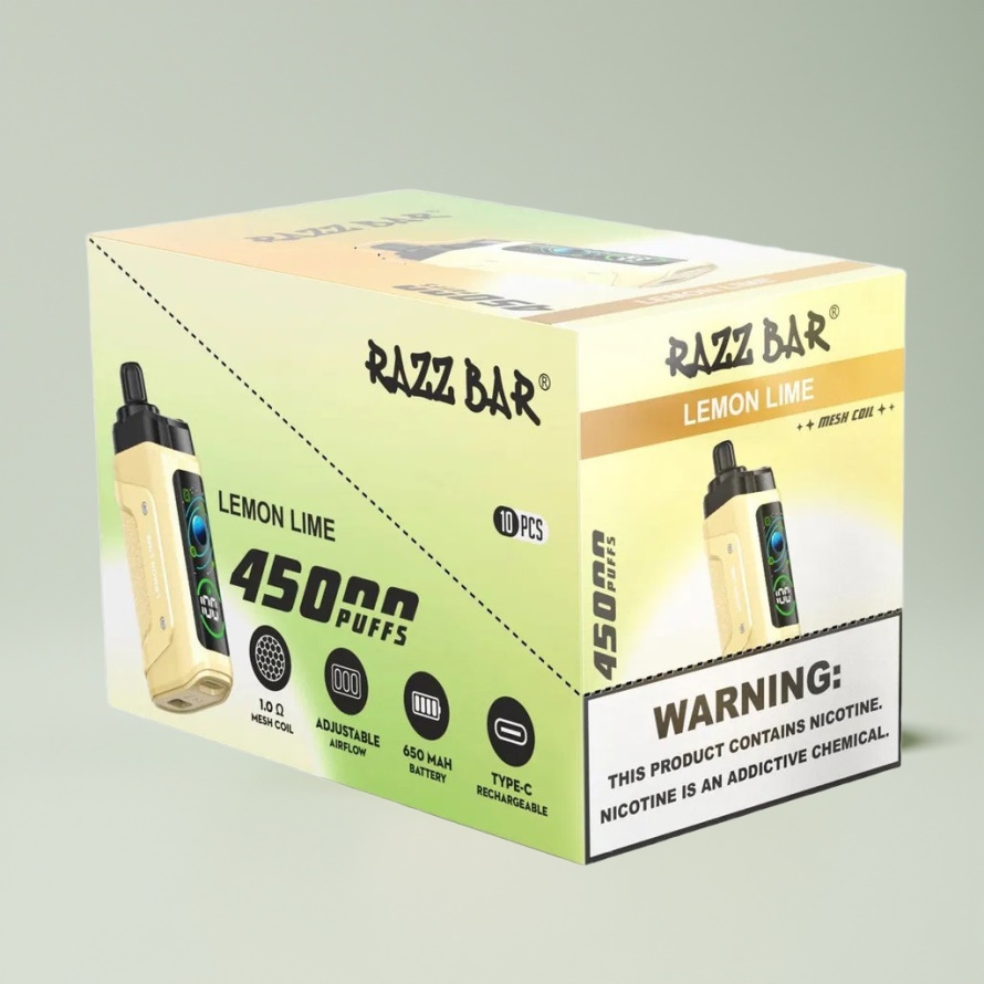 Razz Bar 45000 Puffs Engångsvape Citron Lime – Perfekt för svensk grossist