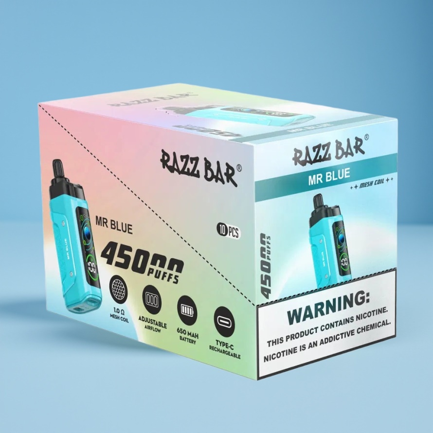Razz Bar 45000 Puffs Engångsvape Herr Blå – Perfekt för svensk grossist