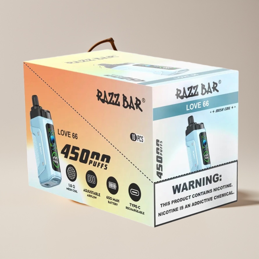 Razz Bar 45000 Puffs Engångsvape Love 66 – Perfekt för svensk grossist med Mesh Coil