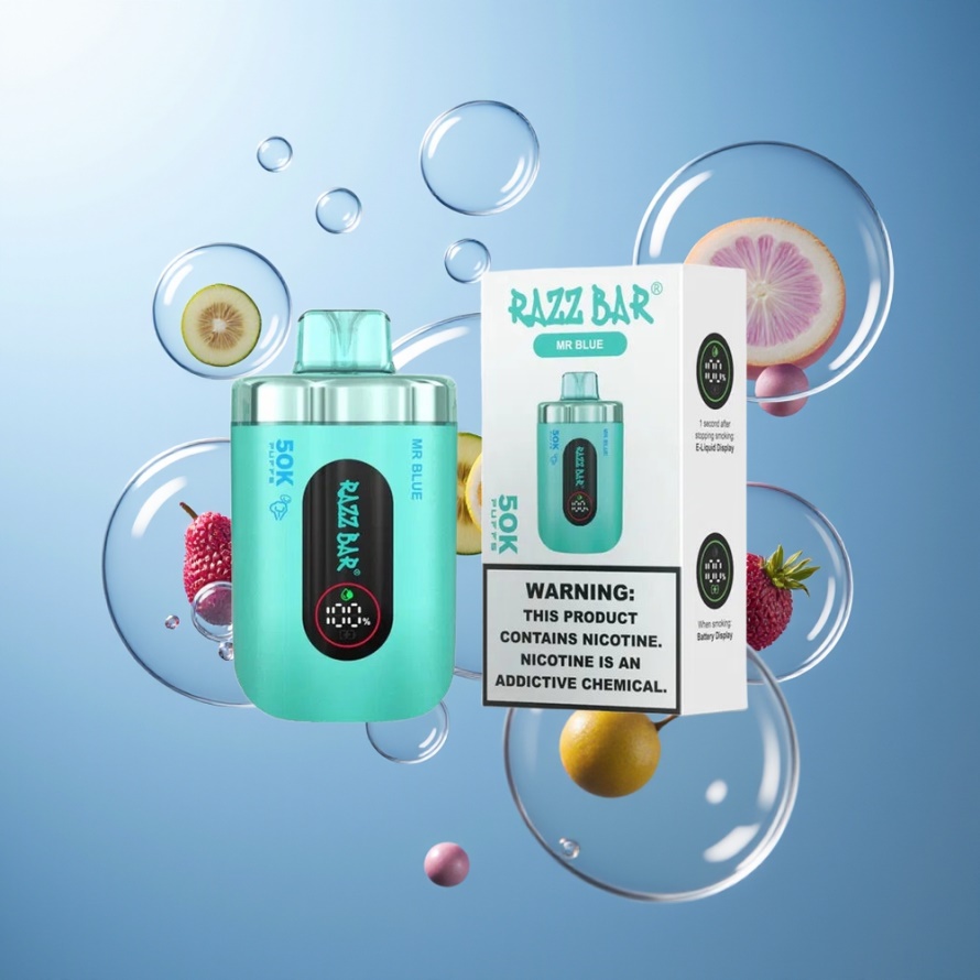 Razz Bar 50K Puffs Engångs Vape Herr Blå – Svensk Grossist