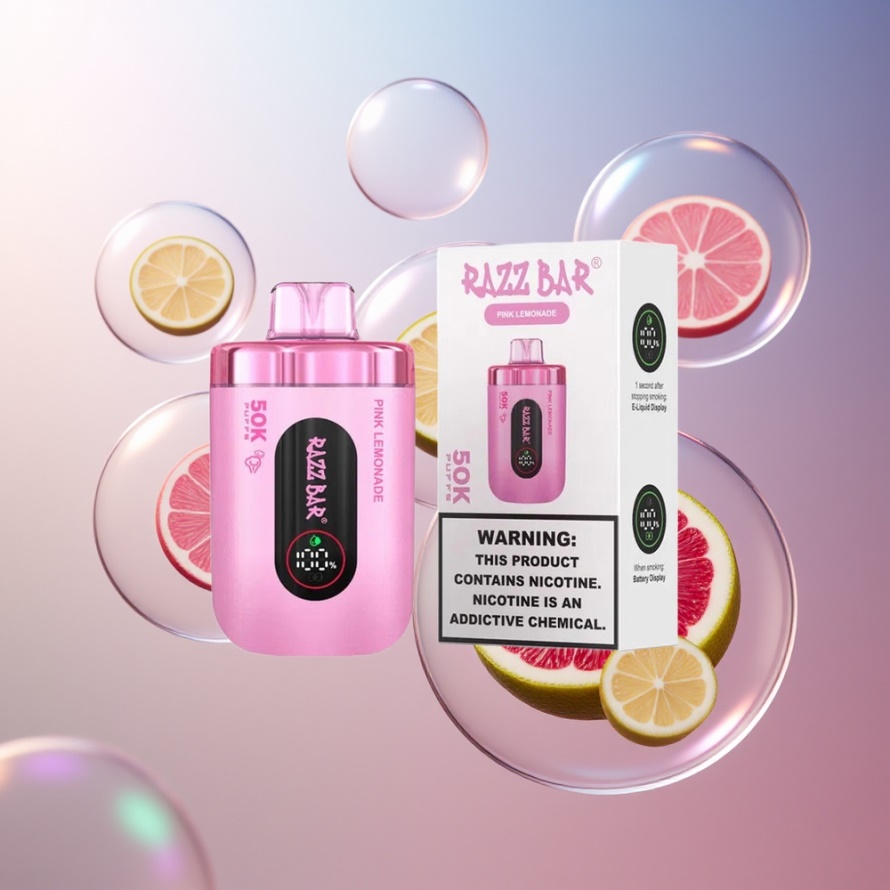 Razz Bar 50K Puffs Engångs Vape Rosa Citron – Svensk Grossist