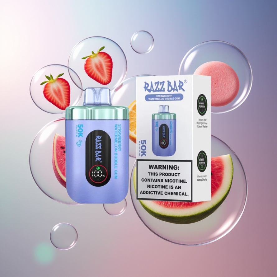 Razz Bar 50K Puffs Engångsvape Jordgubb Vattenmelon Tuggummi – Svensk Grossist