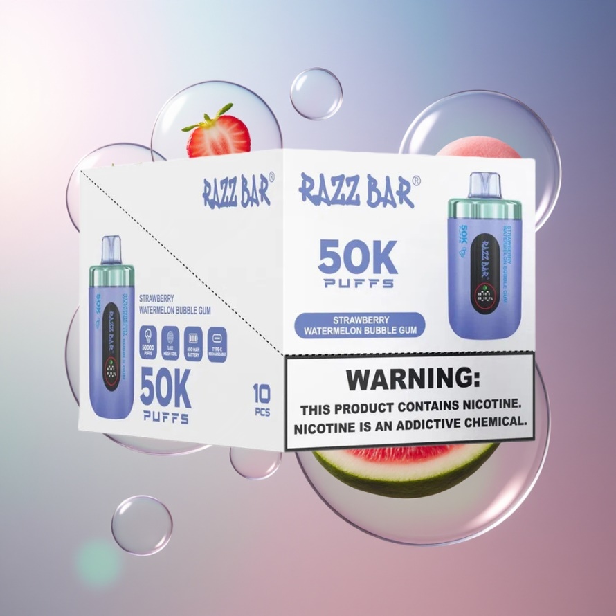 Razz Bar 50K Puffs Engångsvape Jordgubb Vattenmelon Tuggummi – Svensk Grossist