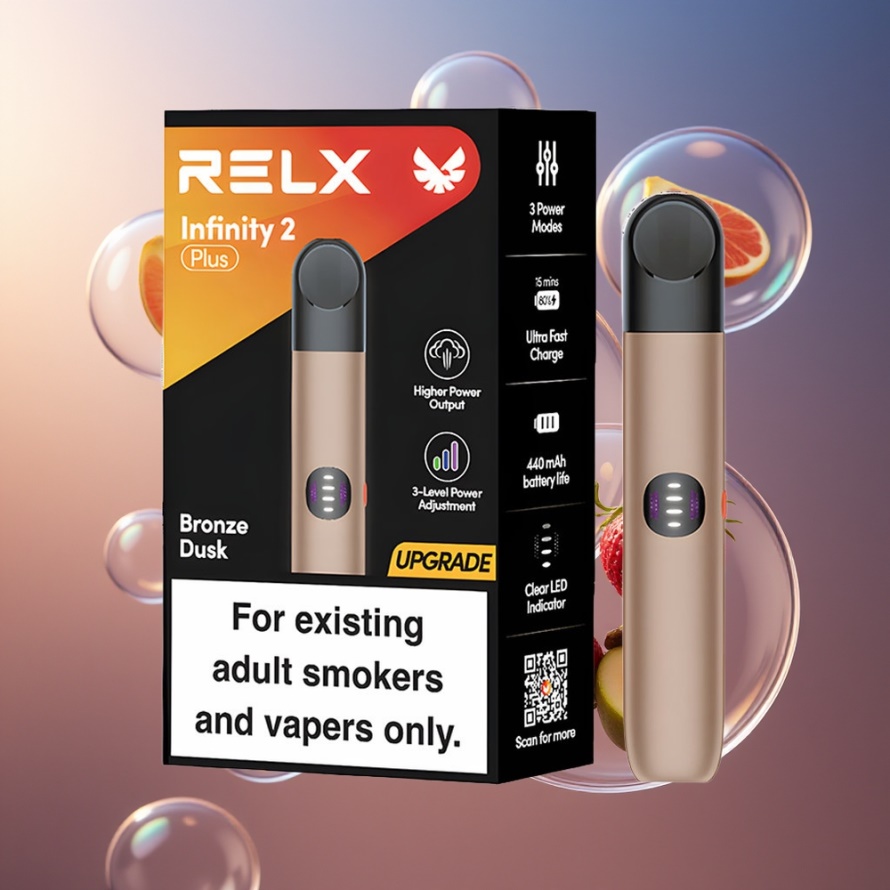 RELX Infinity 2 Plus Enhet Brons Skymning 6.5W 440mAh 1.9ml svensk grossist