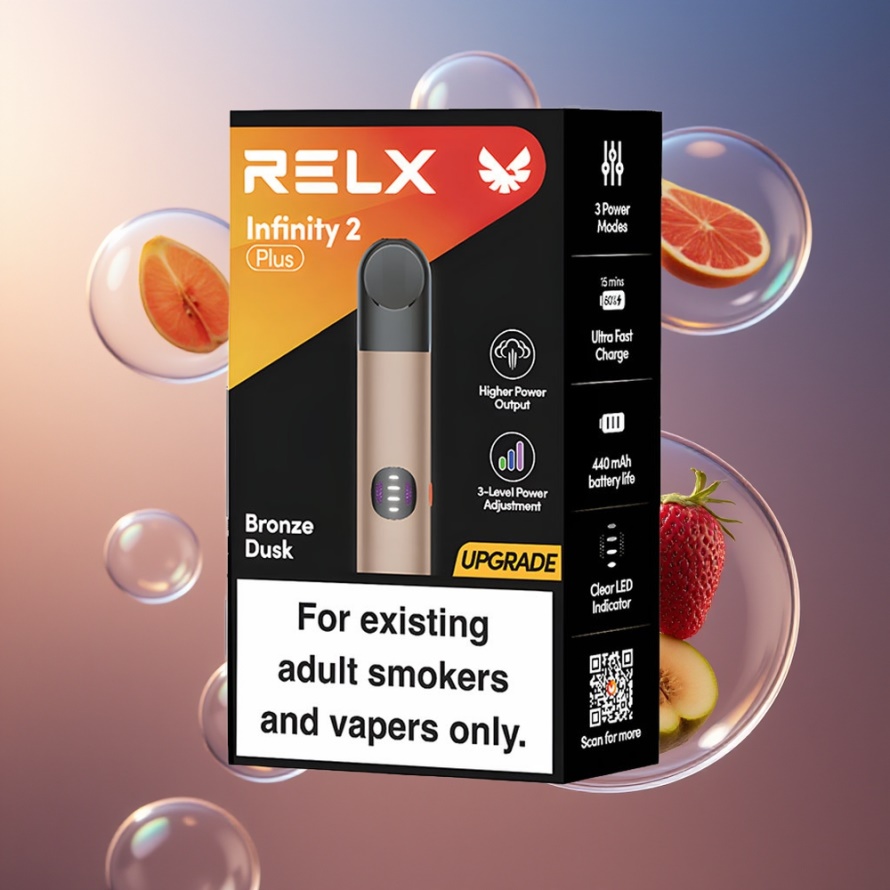 RELX Infinity 2 Plus Enhet Brons Skymning 6.5W 440mAh 1.9ml svensk grossist
