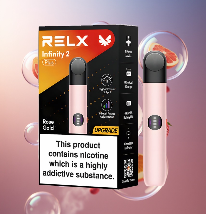 RELX Infinity 2 Plus Enhet Rosguld med 10W & 440mAh – Svensk Grossist