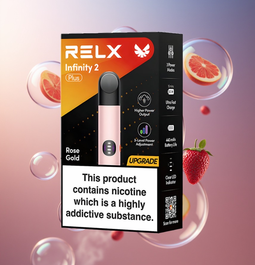 RELX Infinity 2 Plus Enhet Rosguld med 10W & 440mAh – Svensk Grossist