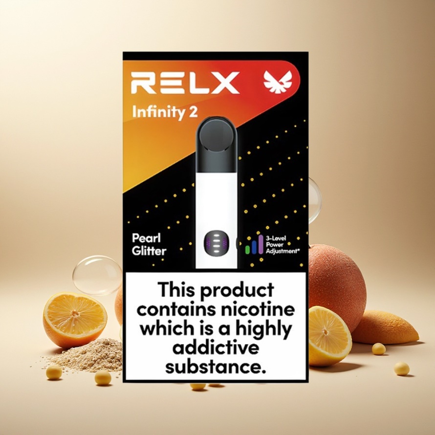 Relx Infinity 2 Svensk Grossist Vape-enhet Pärlpulver 1.9ml 650 puffar 440mAh USB-C