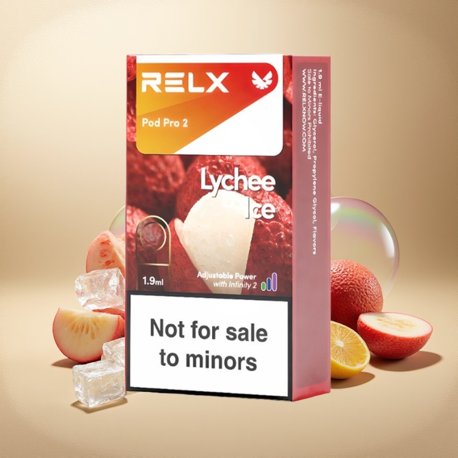 Relx Pod Pro 2 Svensk Grossist Vape-enhet Litchi Is med 3 Spänningslägen (1.9ml, 600 puff)