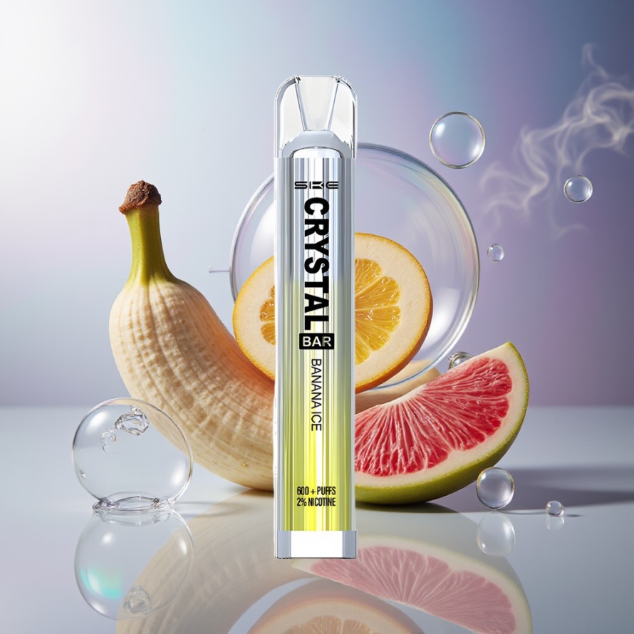 SKE Crystal Bar 600 Engångs Vape Bananis – 600 puffar, 2ml, 500mAh, svensk grossist