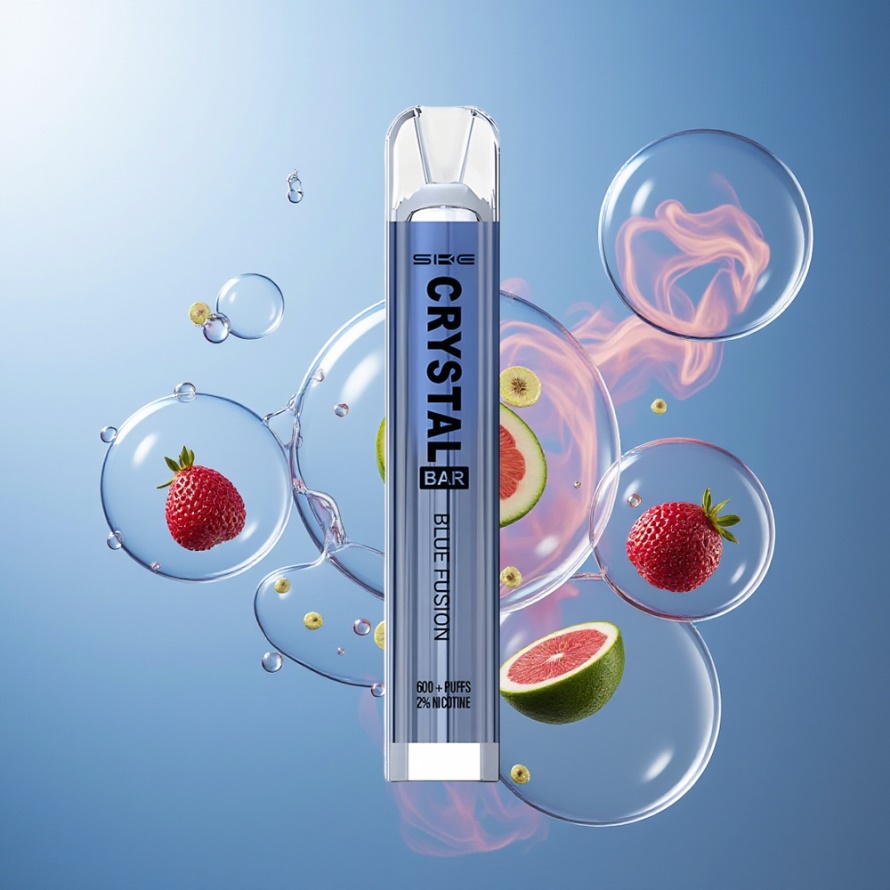 SKE Crystal Bar 600 Engångs Vape Blå Fusion svensk grossist – 2.0ml, 600 puffar, 500mAh