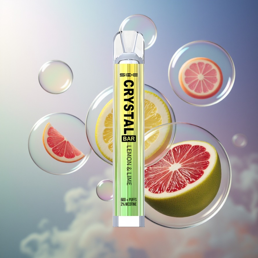 SKE Crystal Bar 600 Engångs Vape Citron & Lime med 2% Nikotin och 600 Puff – Svensk Grossist