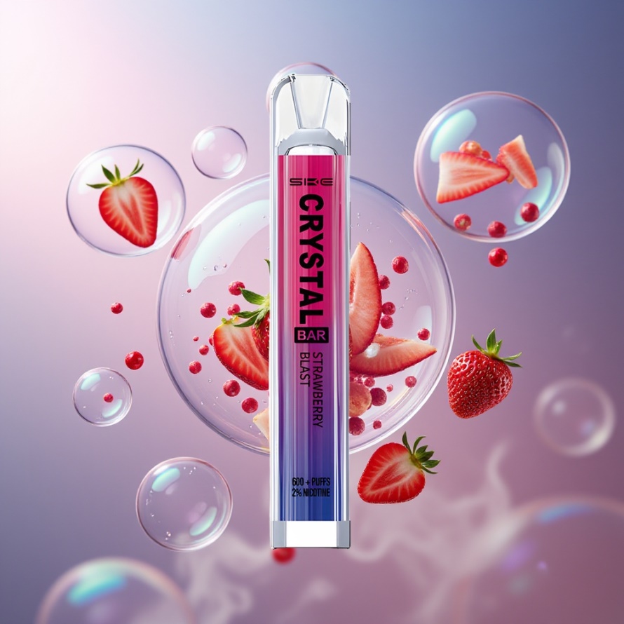 SKE Crystal Bar 600 Engångs Vape Jordgubbsblast 2ml 600 Puff svensk grossist