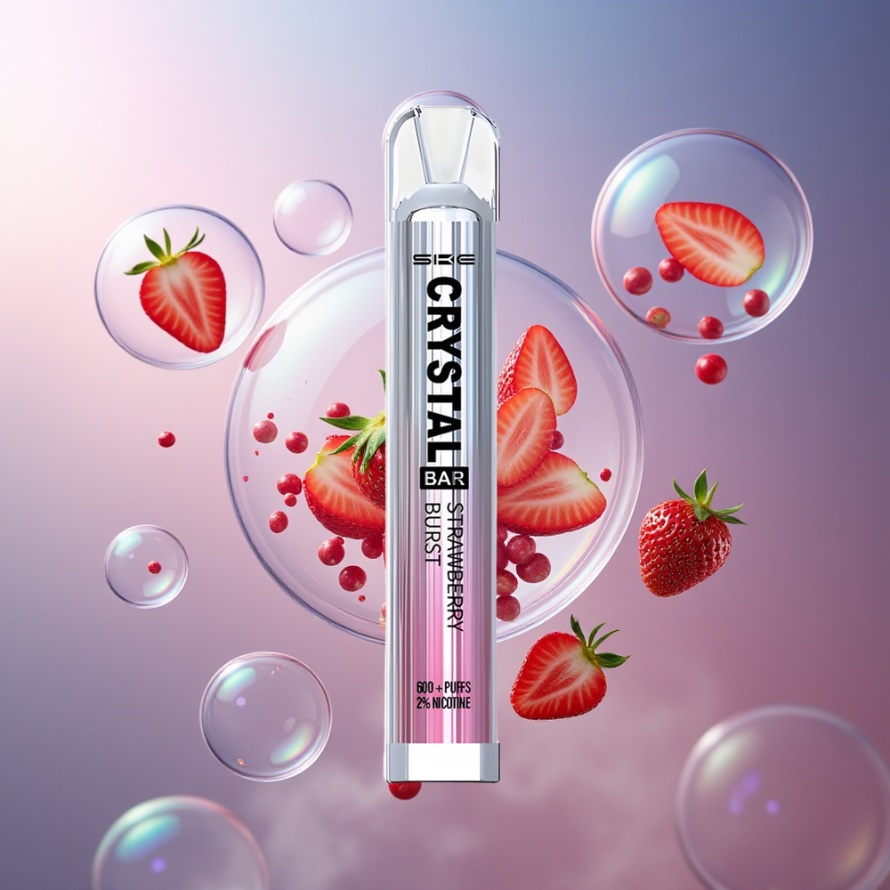 SKE Crystal Bar 600 Engångs Vape Jordgubbskrasch 2ml 600 puff svensk grossist