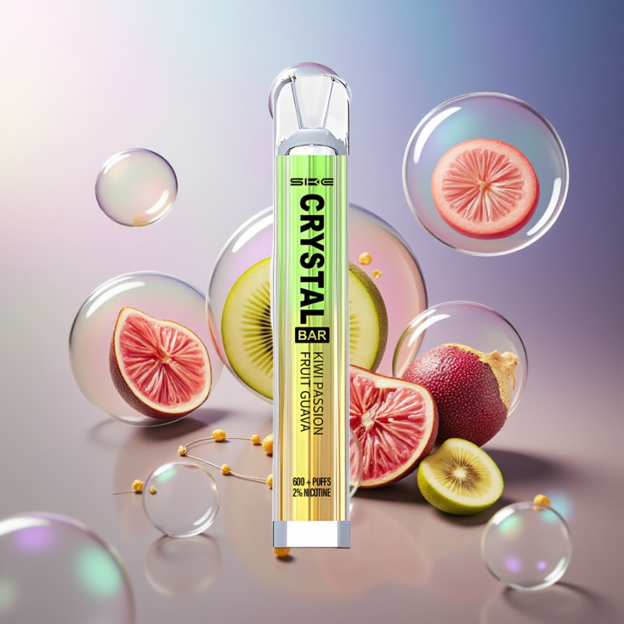 SKE Crystal Bar 600 Engångs Vape Kiwi Passionsfrukt Guava Svensk Grossist – 500mAh, 600 Puffar, 2.0ml