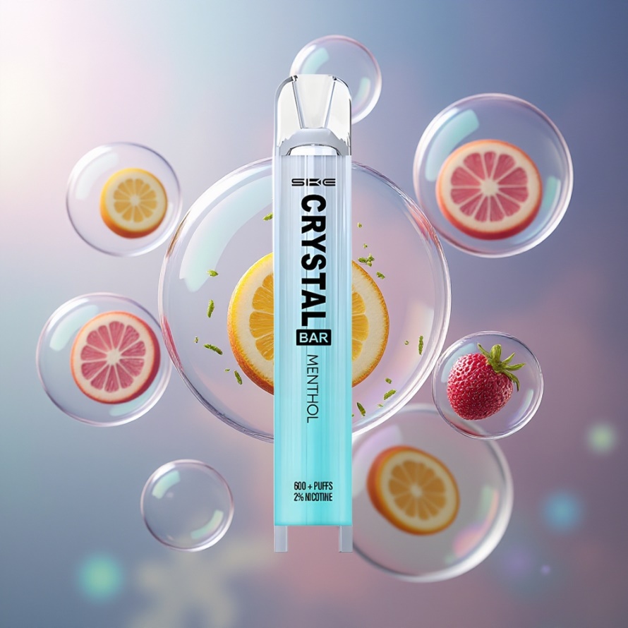 SKE Crystal Bar 600 Engångs Vape Menthol – 2ml E-vätska, 600 Puffar, 2% Nikotin, Svensk Grossist