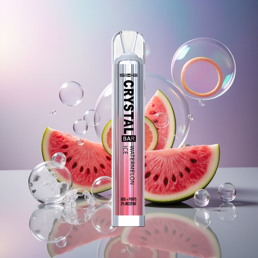 SKE Crystal Bar 600 Engångs Vape Vattenmelon Is svensk grossist 2ml 600 Puffs 500mAh