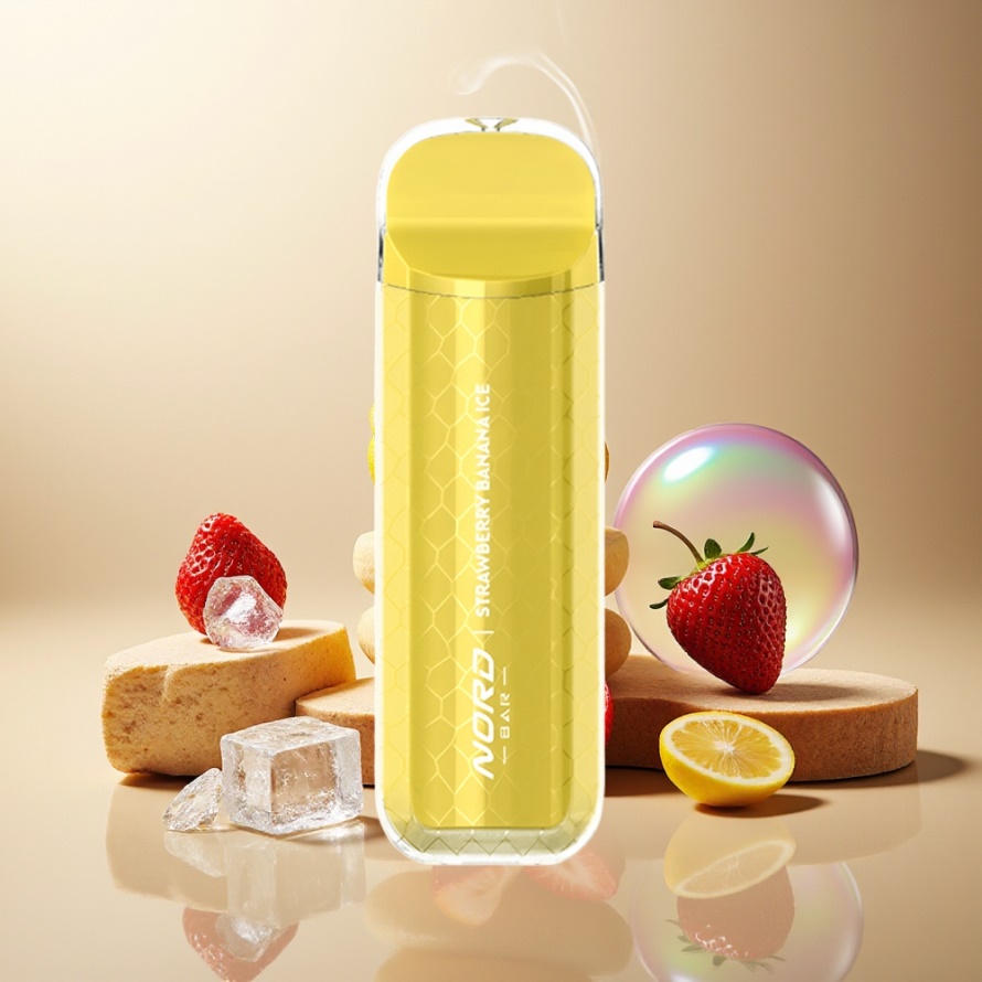 SMOK NORD BAR 4000 Puffs Engångs Vape Jordgubb Banan Is 8.5ml 50mg/ml svensk grossist