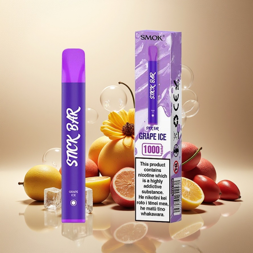 SMOK Stick Bar 1000 Puffs Engångs Vape Druvis Is 550mAh svensk grossist