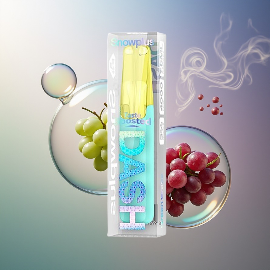 Snowplus Dash 4000 Puffs Engångsenhet Grönt Druvor Ceramic 530 mAh 7.5 ml svensk grossist