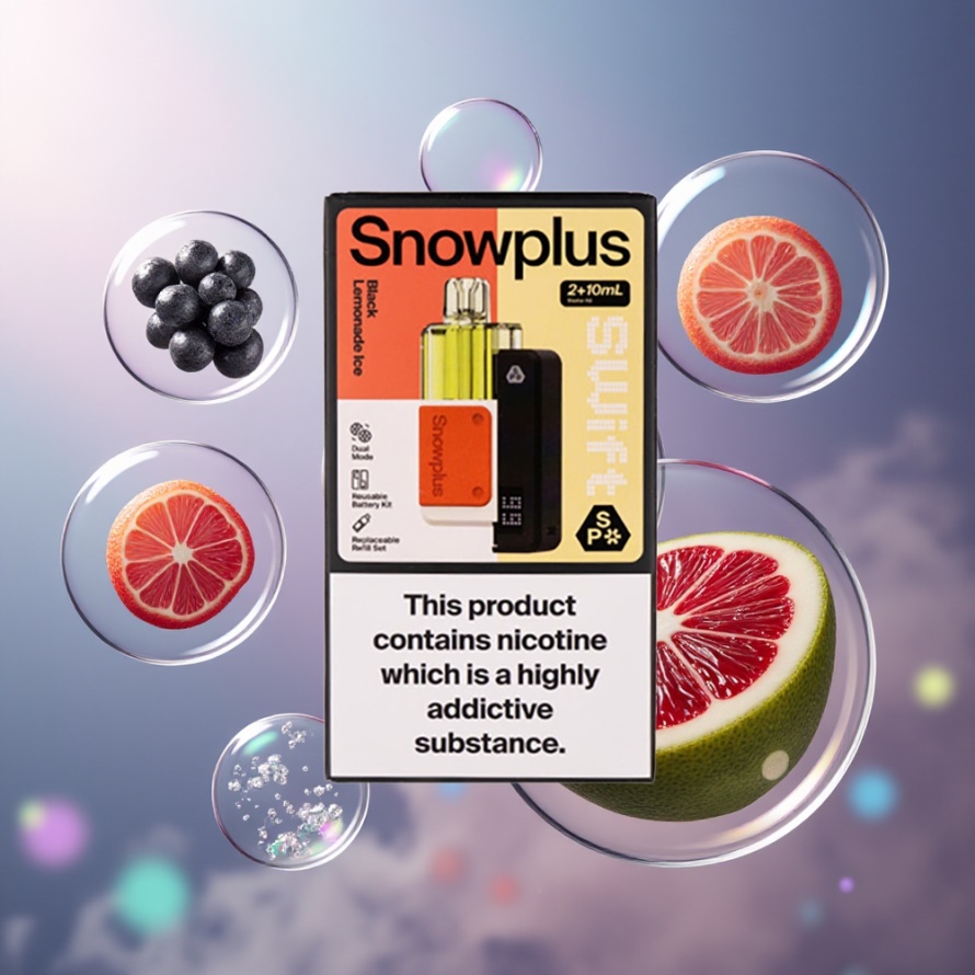 Snowplus Swift 5000 Puffs Förfylld Pod Kit Svart Citron Is Dual Mesh 1000 mAh Svensk Grossist