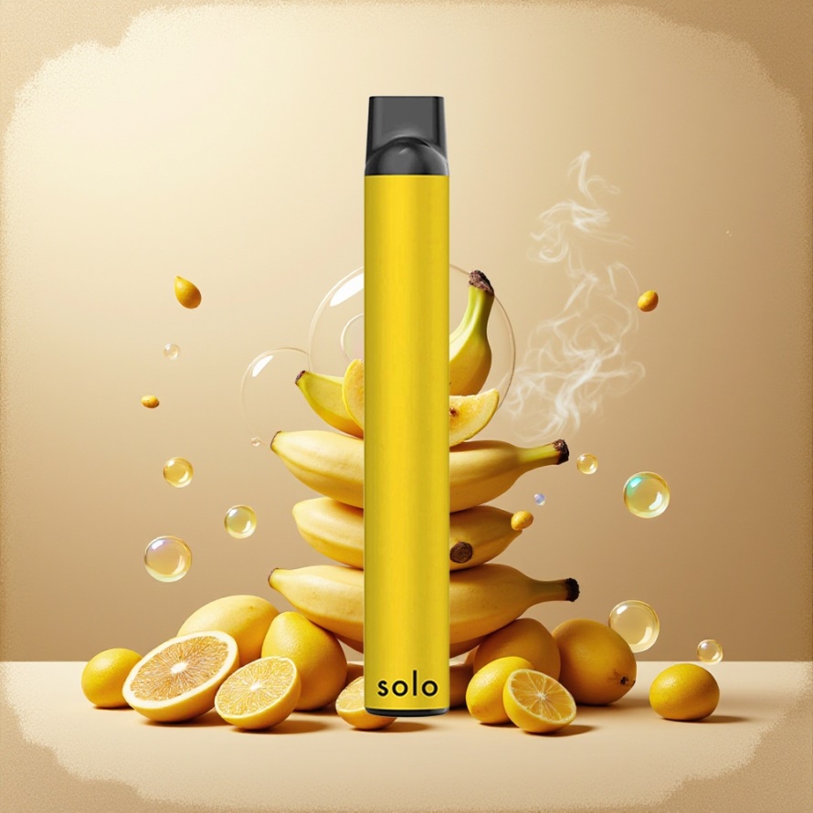 Solo 1000 Puffs Engångs Vape Banan 3.5ml Mesh Coil svensk grossist