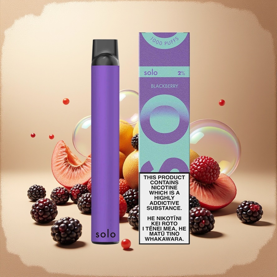 Solo 1000 Puffs Engångs Vape Björnbär Mesh 3.5ml 550mAh svensk grossist