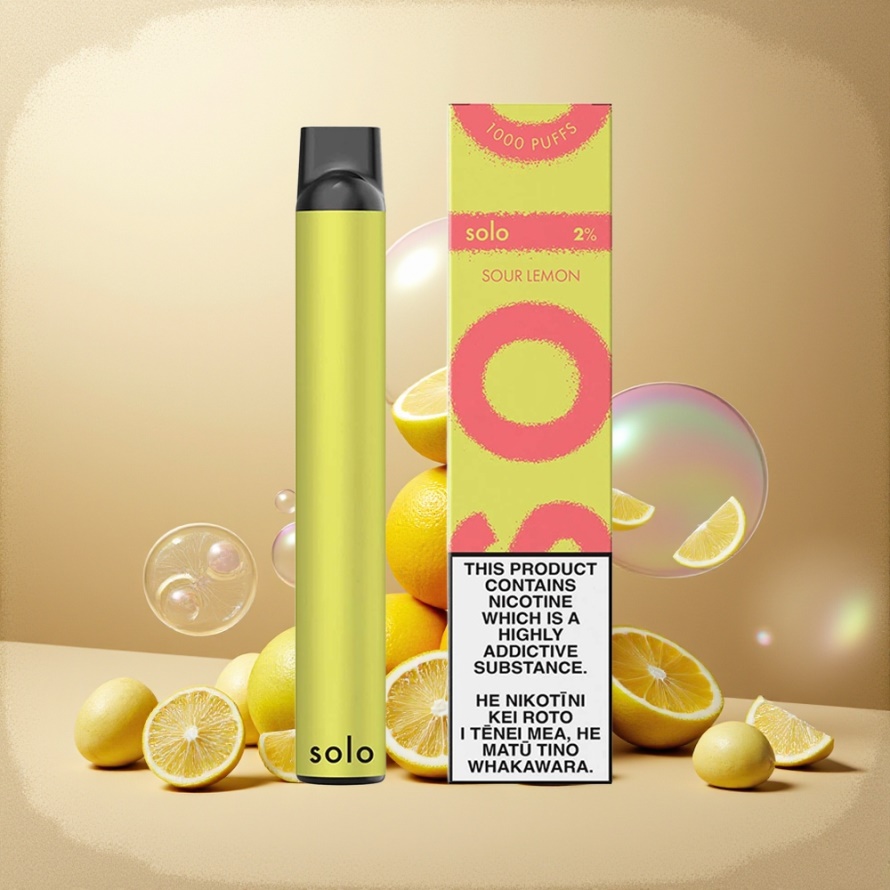 Solo 1000 Puffs Engångs Vape Sur Citron Svensk Grossist Mesh 3.5ml 550mAh