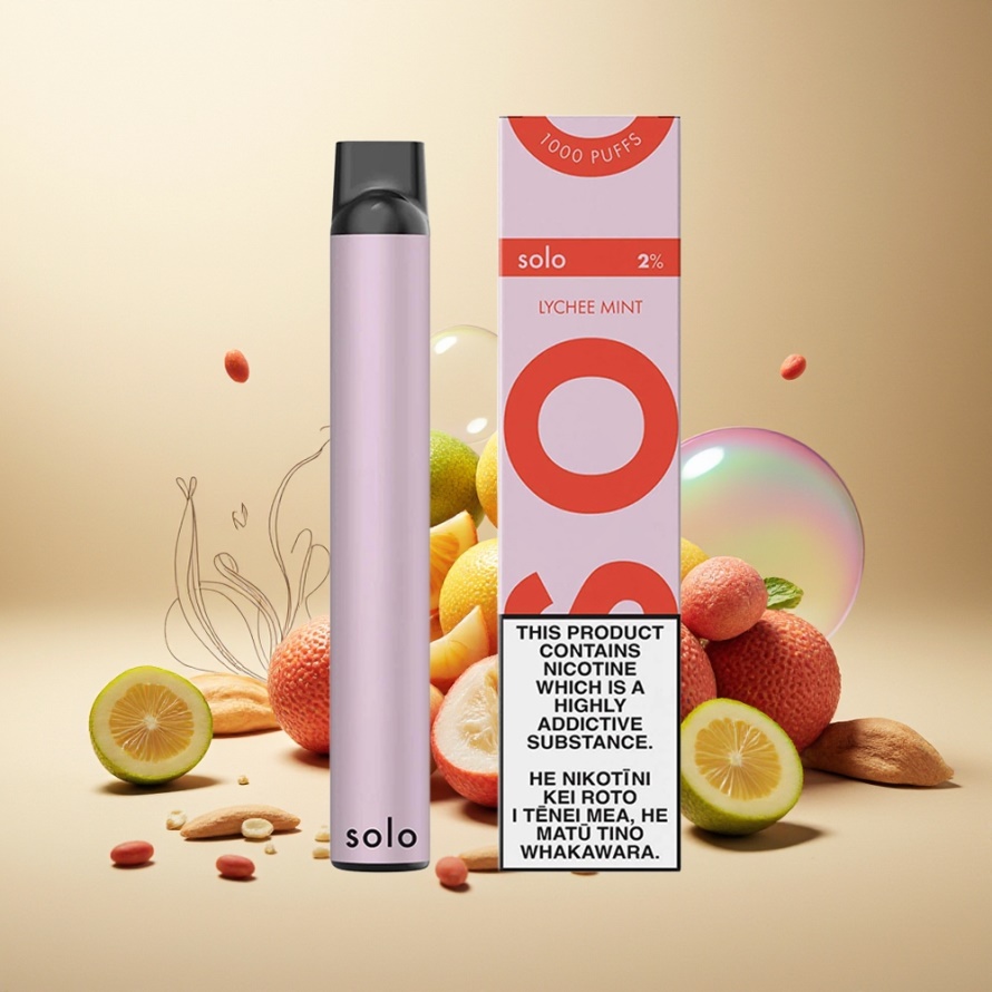 Solo 1000 Puffs Engångsvape Litchimynta 3.5ml Mesh Coil 550mAh svensk grossist