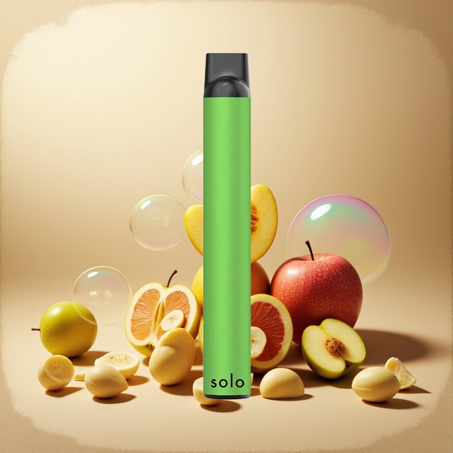 Solo 1000 Puffs Engångsvape Suräpple Svensk Grossist med Mesh Coil & 550mAh