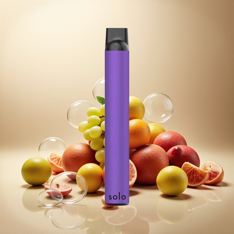 Solo 1000 Puffs Mesh Engångs Vape Druva Mynta 3.5ml 550mAh svensk grossist