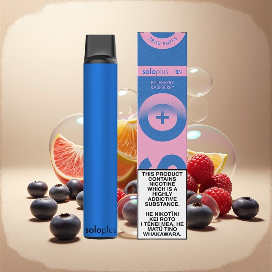 Solo Plus 2800 Puffs 6.5ml Mesh Coil Engångs Vape Blåbär Hallon svensk grossist