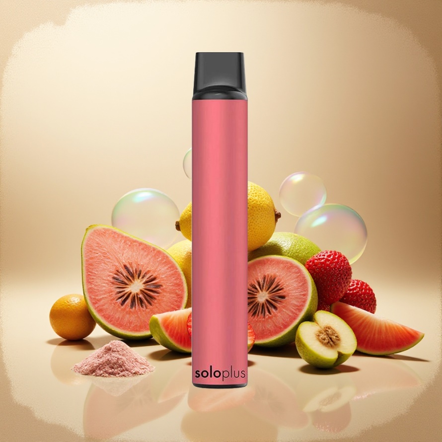 Solo Plus 2800 Puffs Engångs Vape Jordgubb Guava 6.5ml Mesh Coil svensk grossist