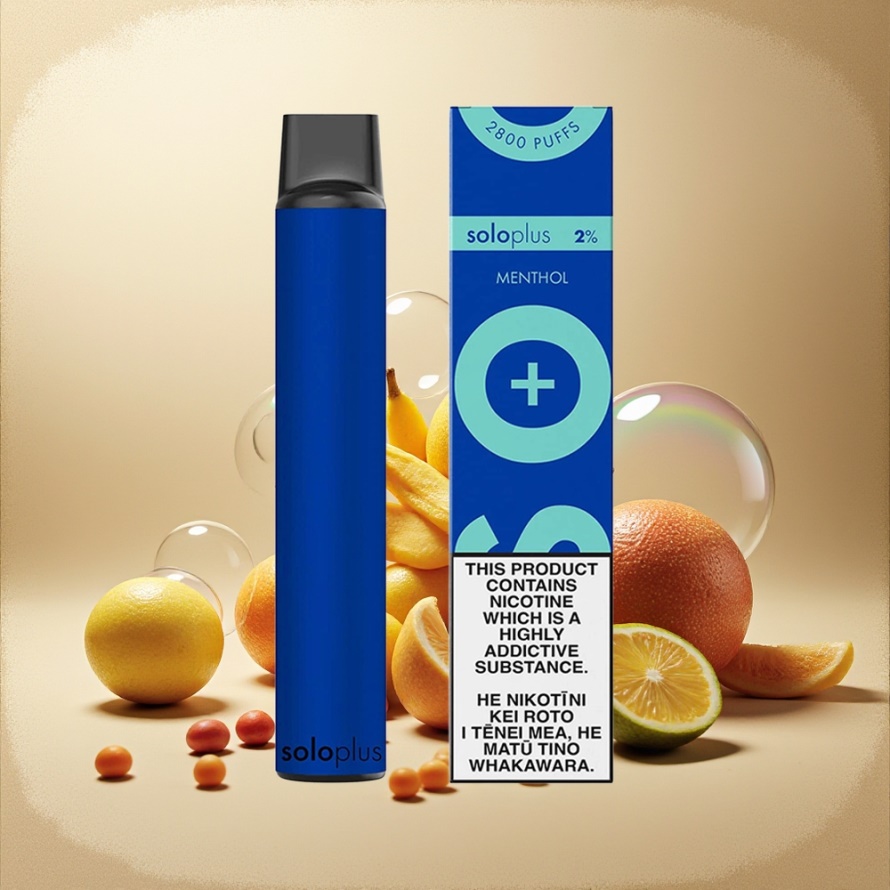 Solo Plus 2800 Puffs Engångs Vape Menthol Mesh Coil 6.5ml 950mAh svensk grossist