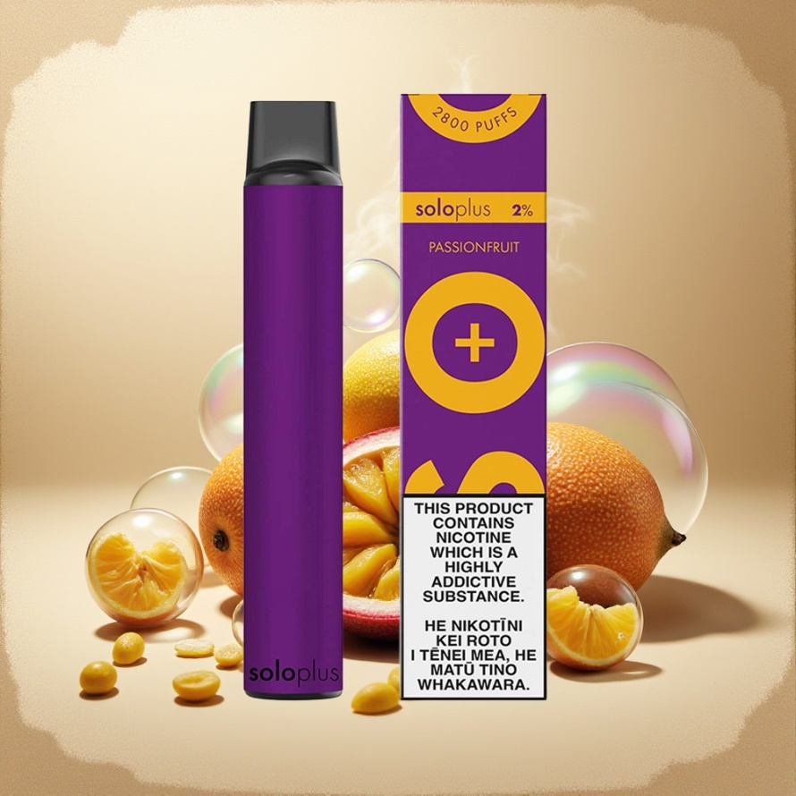 Solo Plus 2800 Puffs Engångs Vape Passionsfrukt 6.5ml Mesh Coil Svensk Grossist