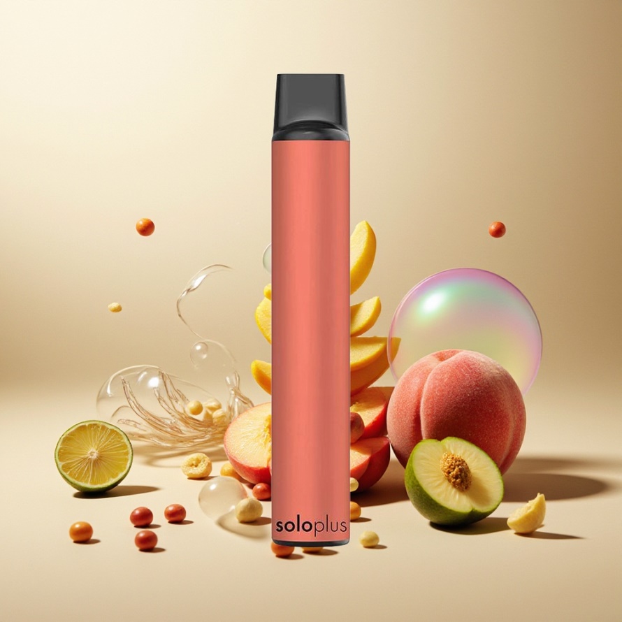 Solo Plus 2800 Puffs Engångs Vape Persika Mynta Svensk Grossist Mesh Coil 6.5ml 950mAh