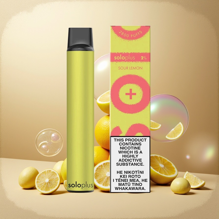 Solo Plus 2800 Puffs Engångs Vape Sur Citron 6.5ml 950mAh Mesh Coil svensk grossist