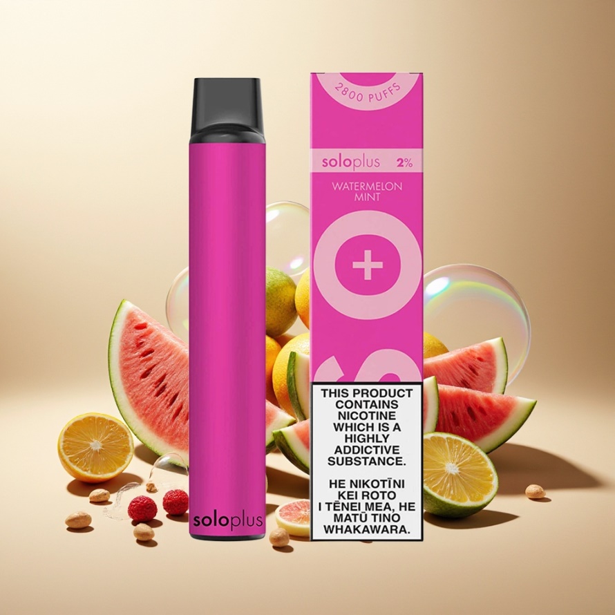 Solo Plus 2800 Puffs Engångs Vape Vattenmelon Mynta Svensk Grossist Mesh Coil 6.5ml 950mAh