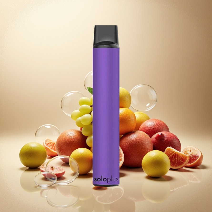 Solo Plus 2800 Puffs Engångs Vape Vindruva Mynta Svensk Grossist Mesh Coil 6.5ml 950mAh