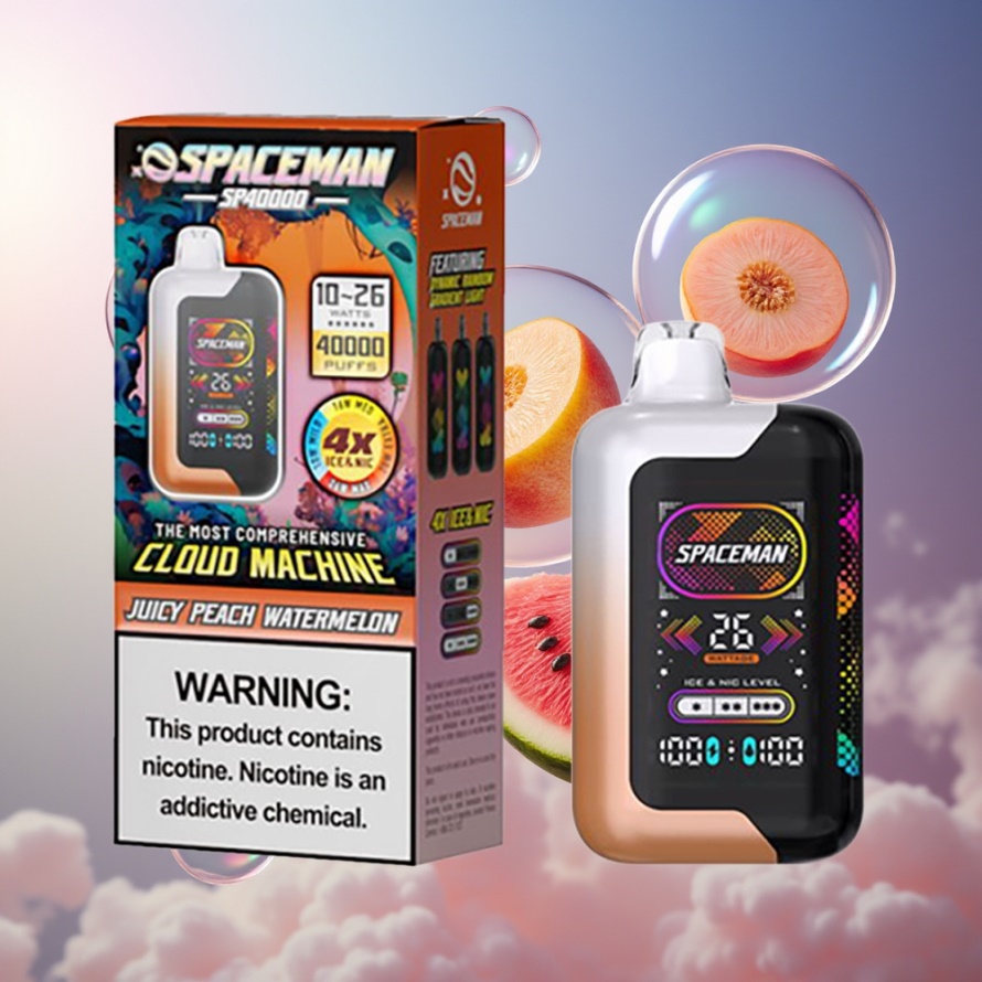 SPACEMAN SP40000 Engångsvape Saftig Persika Vattenmelon 20ml 50mg/ml Svensk Grossist