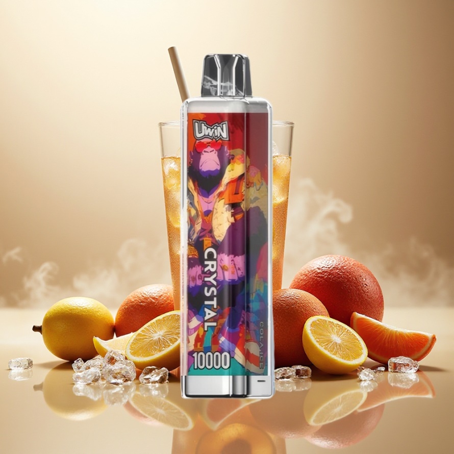 Uwin Crystal 10000 Puffs Engångs Vape Cola Is med RGB-belysning – svensk grossist