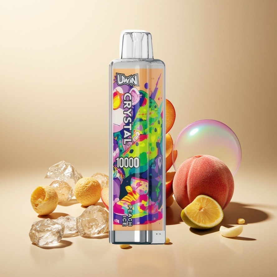 Uwin Crystal 10000 Puffs Engångs Vape Persika Is (RGB) – svensk grossist