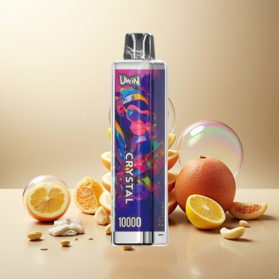Uwin Crystal 10000 Puffs Engångs Vape Vaniljglass med RGB-ljus – svensk grossist