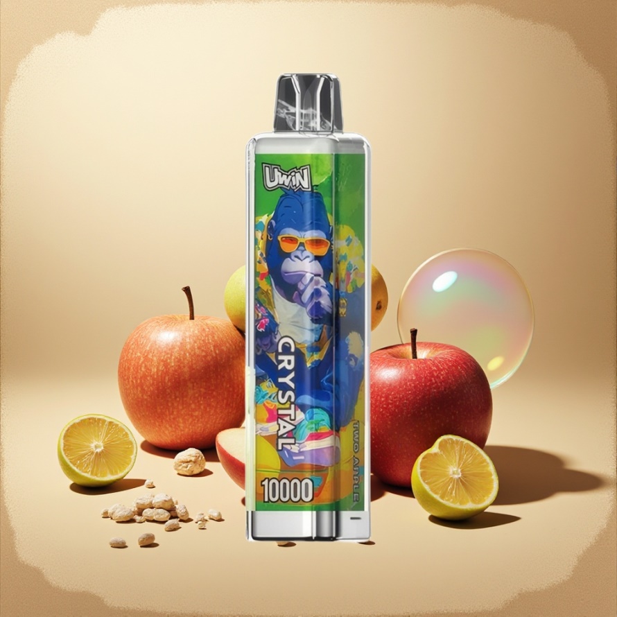 Uwin Crystal 10000 Puffs Svensk Grossist Engångs Vape Två Äpple med RGB-ljus