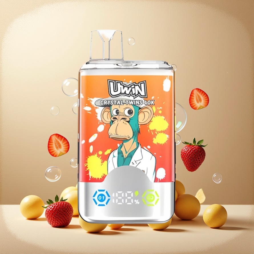 Uwin Crystal Twins 40000 Puffs Svensk Grossist Engångs Vape Jordgubb Banan Kärlek 66 med 32ml E-liquid & 850mAh