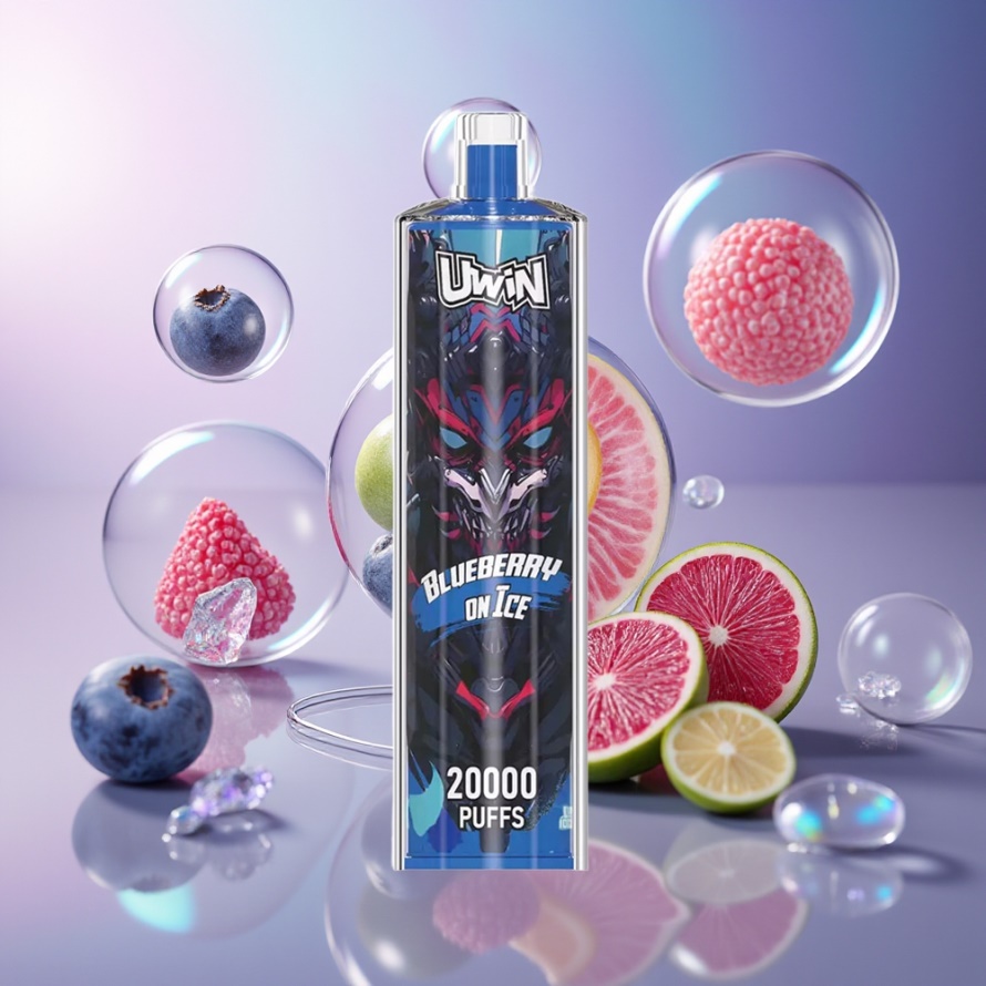 Uwin Shisha Hookah Crystal 20000 Puffs Blåbär På Is svensk grossist Mesh Coil Type-C