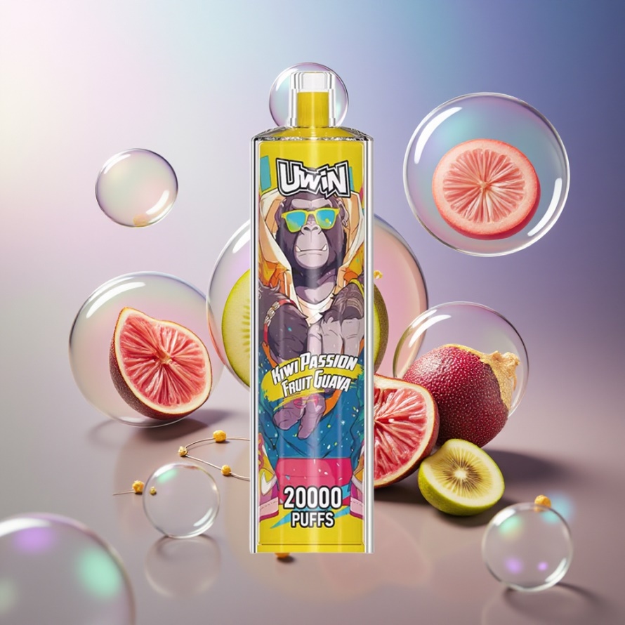 Uwin Shisha Hookah Crystal 20000 Puffs Kiwi Passionfrukt Guava Svensk Grossist Mesh Coil Type-C 22ml