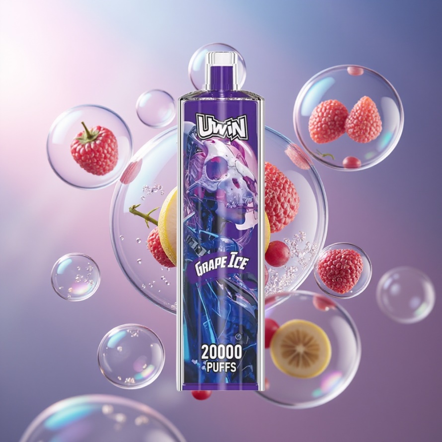 Uwin Shisha Hookah Crystal 20000 Puffs Vinis (Grape Ice) Svensk Grossist 22ml Type-C Mesh Coil 650mAh