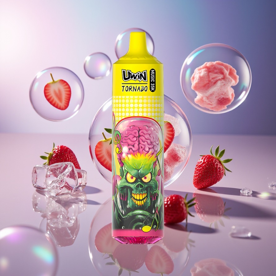 Uwin Tornado 35K Musik Engångs Vape Jordgubb Is 600mAh Type-C Svensk Grossist