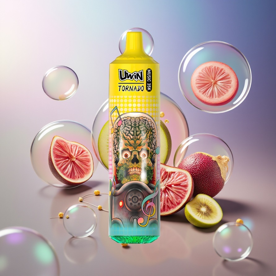 Uwin Tornado 35K Svensk Grossist Musik Engångs Vape Kiwi Passionsfrukt Guava 600mAh Typ-C